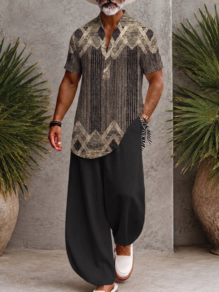 Stylish Comfort Printed Loose Fit Matching Set - PAT3