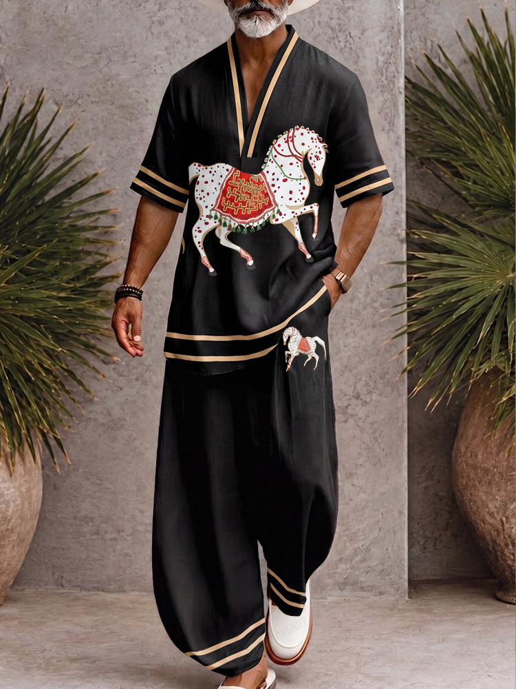 Stylish Comfort Printed Loose Fit Matching Set - PAT8