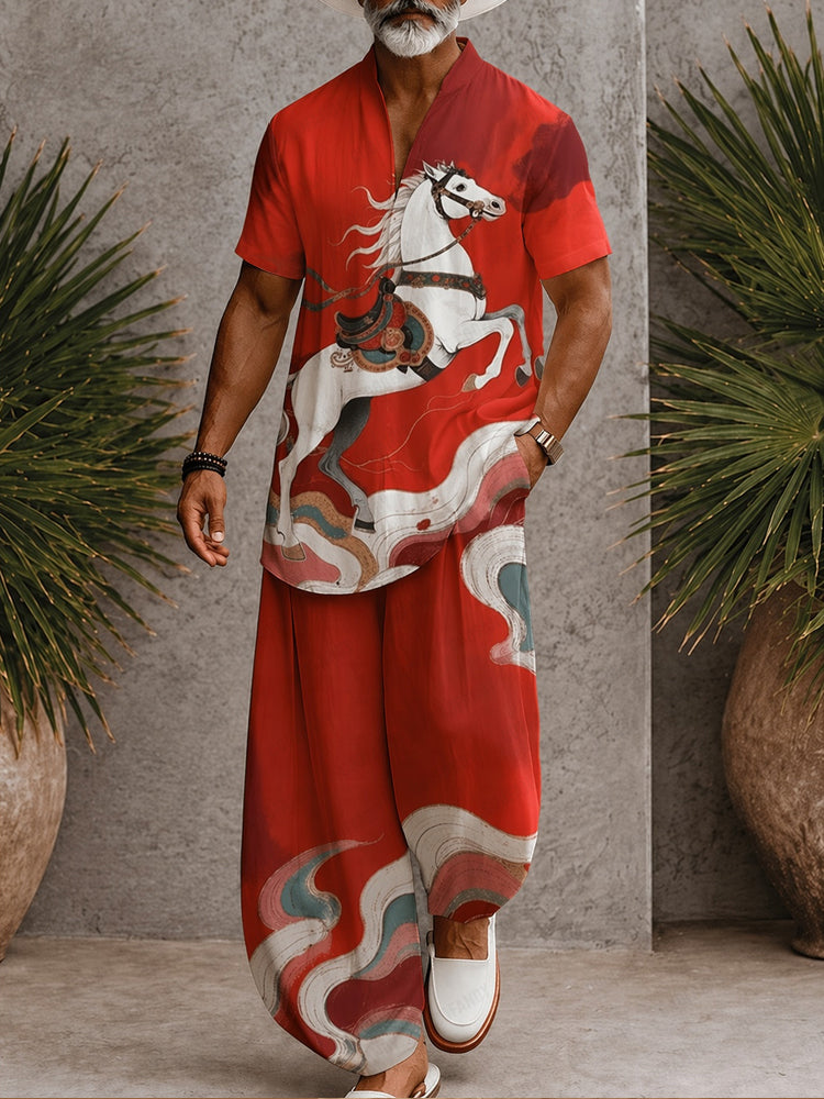 Stylish Comfort Printed Loose Fit Matching Set - PAT9
