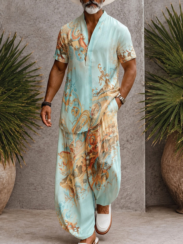 Stylish Comfort Printed Loose Fit Matching Set - PAT11