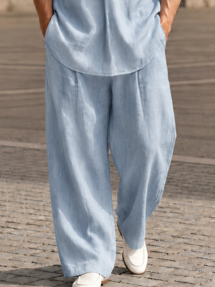 Comfy Relaxed Fit 100% Cotton Co-ord Set - Clear Blue