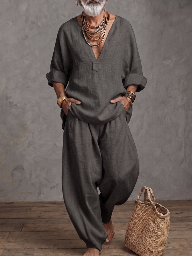 Natural Comfort 100% Cotton Matching Set - Dark Gray