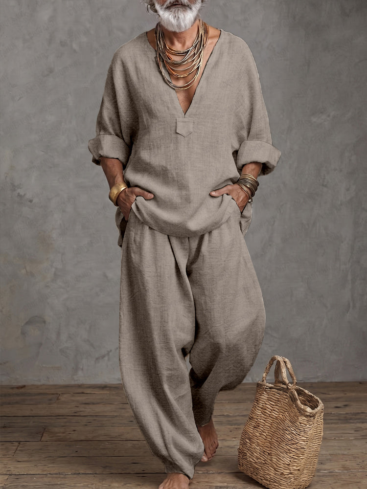 Natural Comfort 100% Cotton Matching Set - Khaki Gray