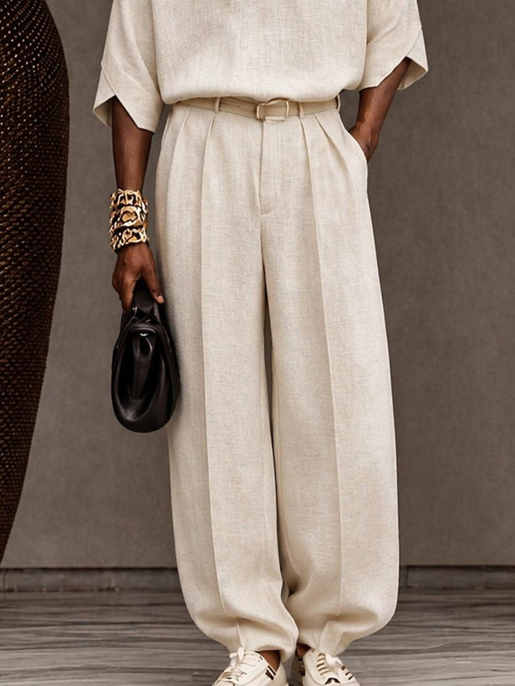 Minimalism Natural 100% Cotton Matching Set - Beige