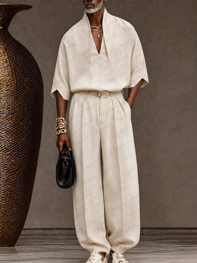 Minimalism Natural 100% Cotton Matching Set - Beige