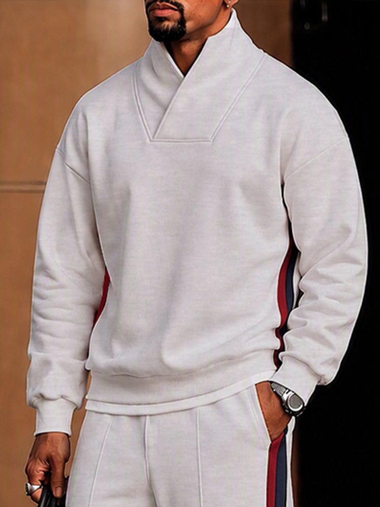 Athleisure Contrast Detail Fleece Matching Set - White
