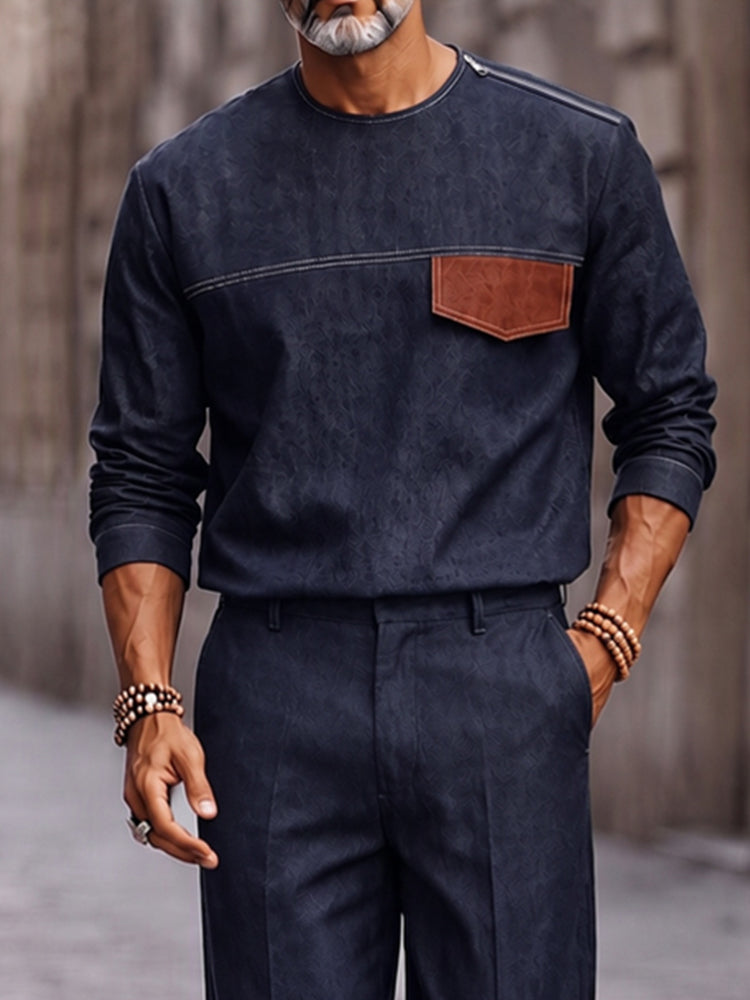 Rugged Denim-Look 100% Cotton Matching Set - Blue