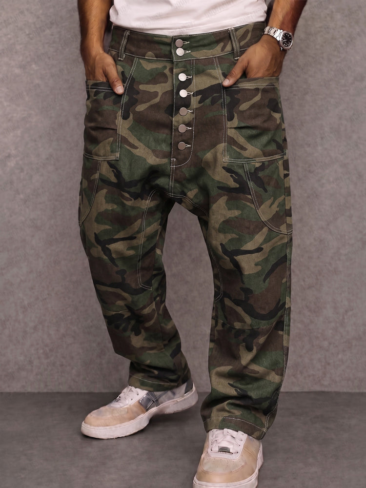 Casual Streetwear 100% Cotton Drop Crotch Pants - PAT1
