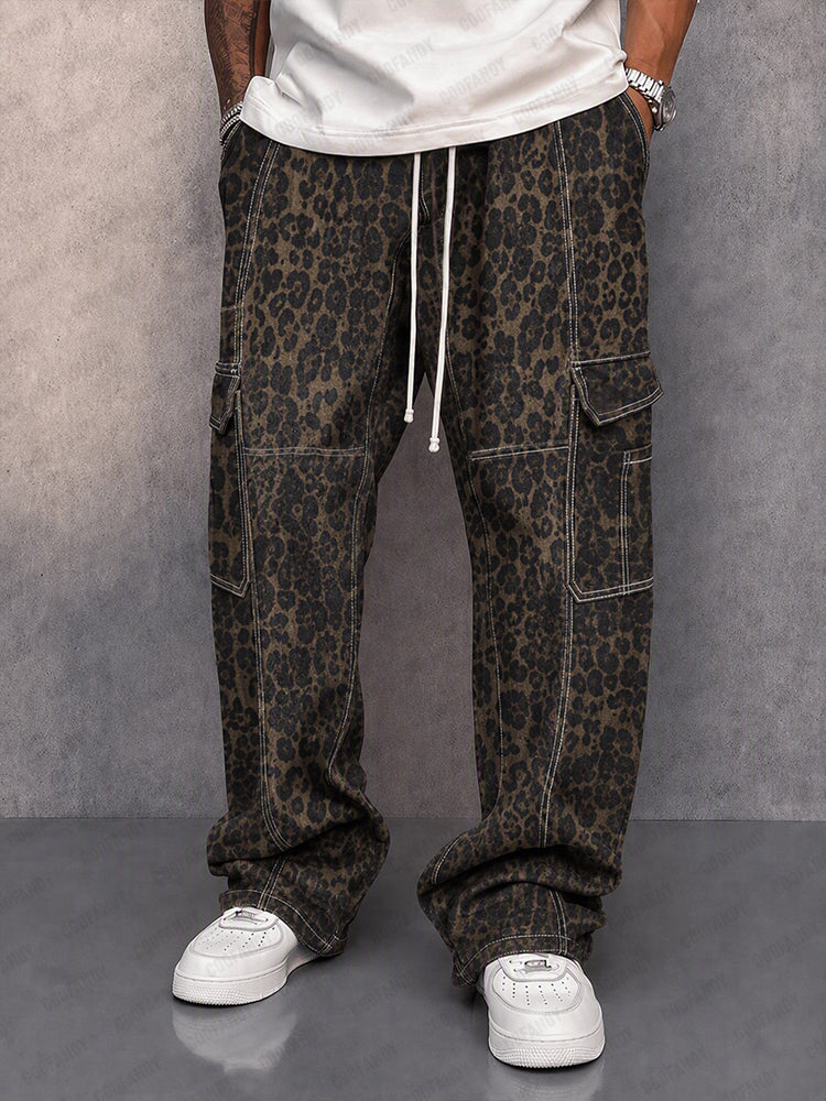 Utility Fashion Printed Drawstring Cargo Pants - PAT1