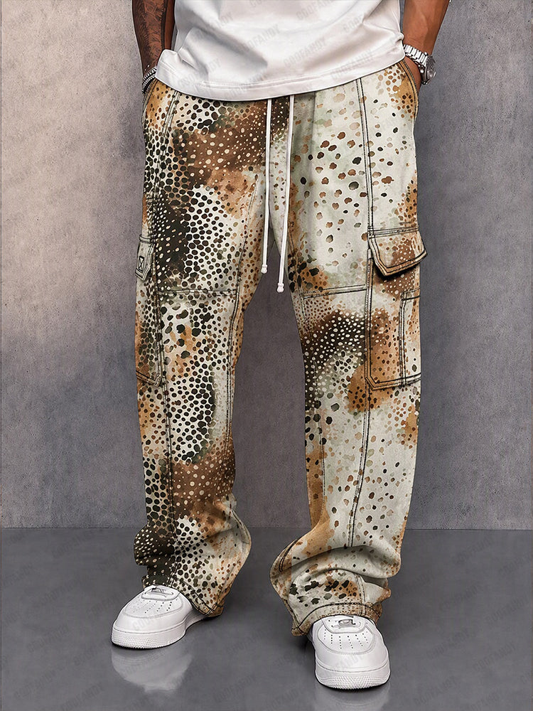Utility Fashion Printed Drawstring Cargo Pants - PAT4