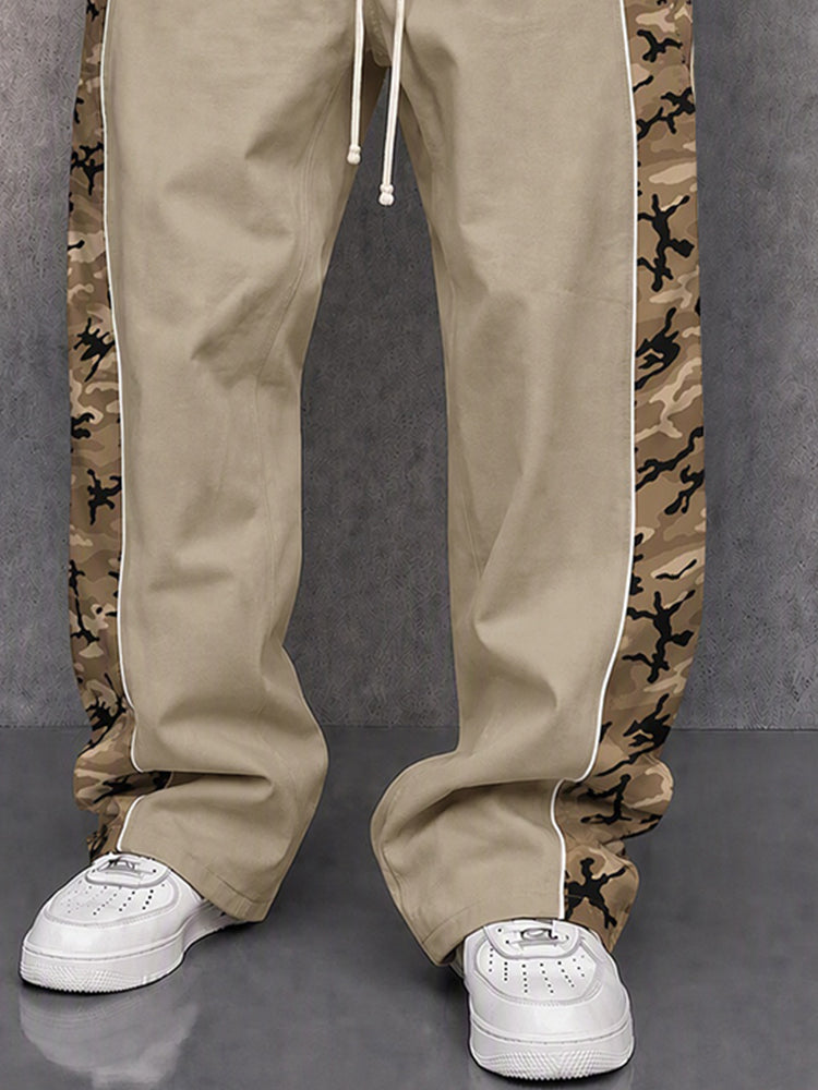 Urban Explorer Camo Patchwork Casual Pants - Khaki
