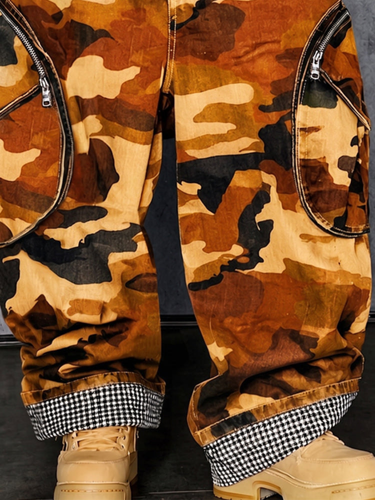 Camo Cargo Baggy Wide Leg Pants - PAT2