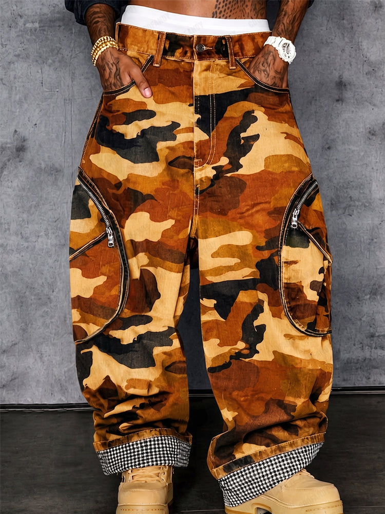 Camo Cargo Baggy Wide Leg Pants - PAT2