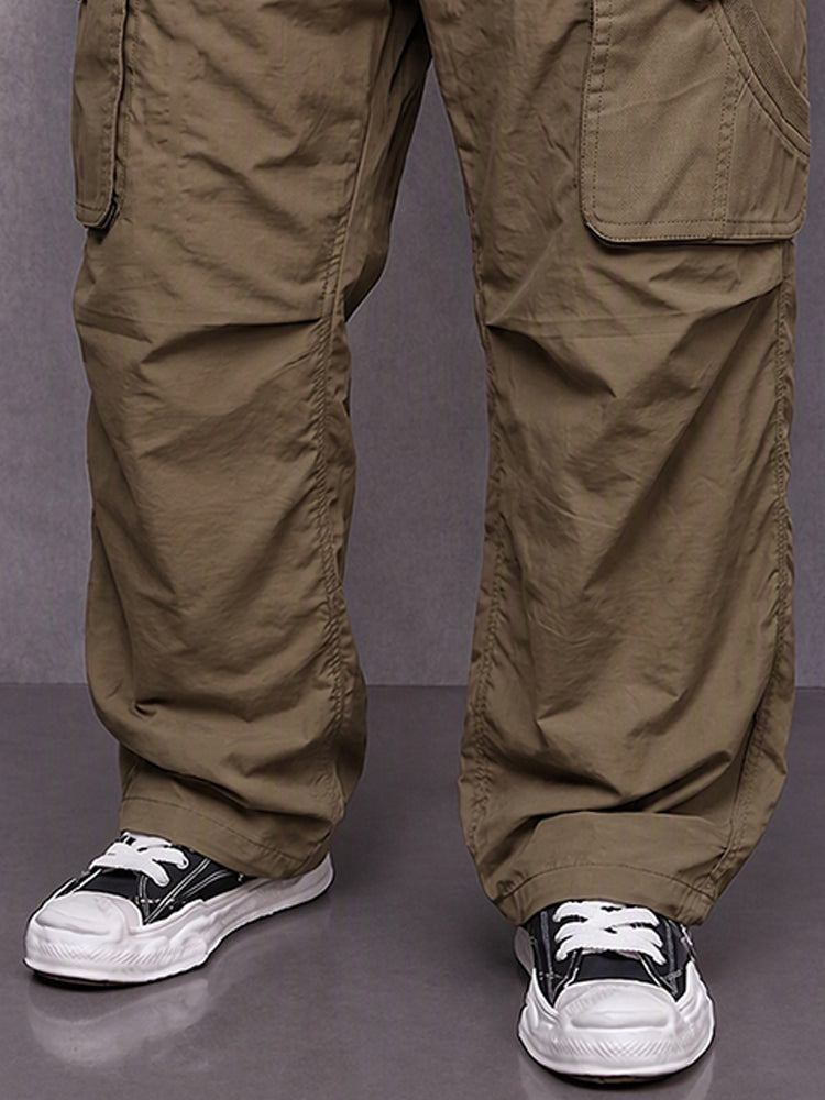 Practical Multi-Pocket Streetwear Cargo Pants - Brown