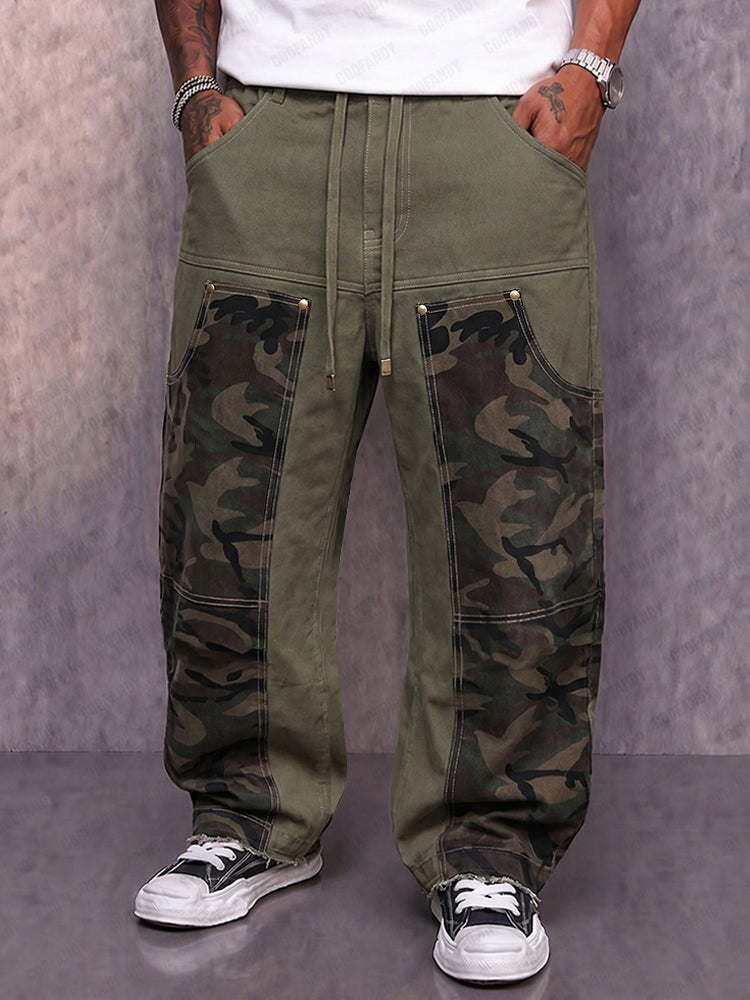 Casual Patchwork Design 100% Cotton Pants - PAT1