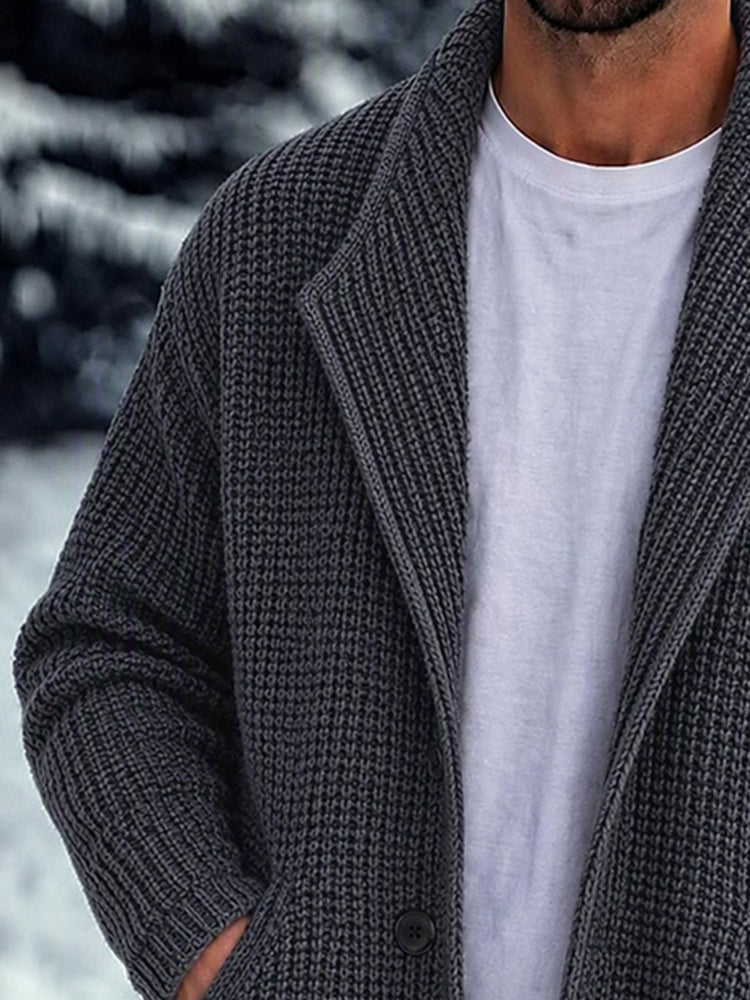 Modern Relaxed Frayed-Edge Hem Cardigan - Gray