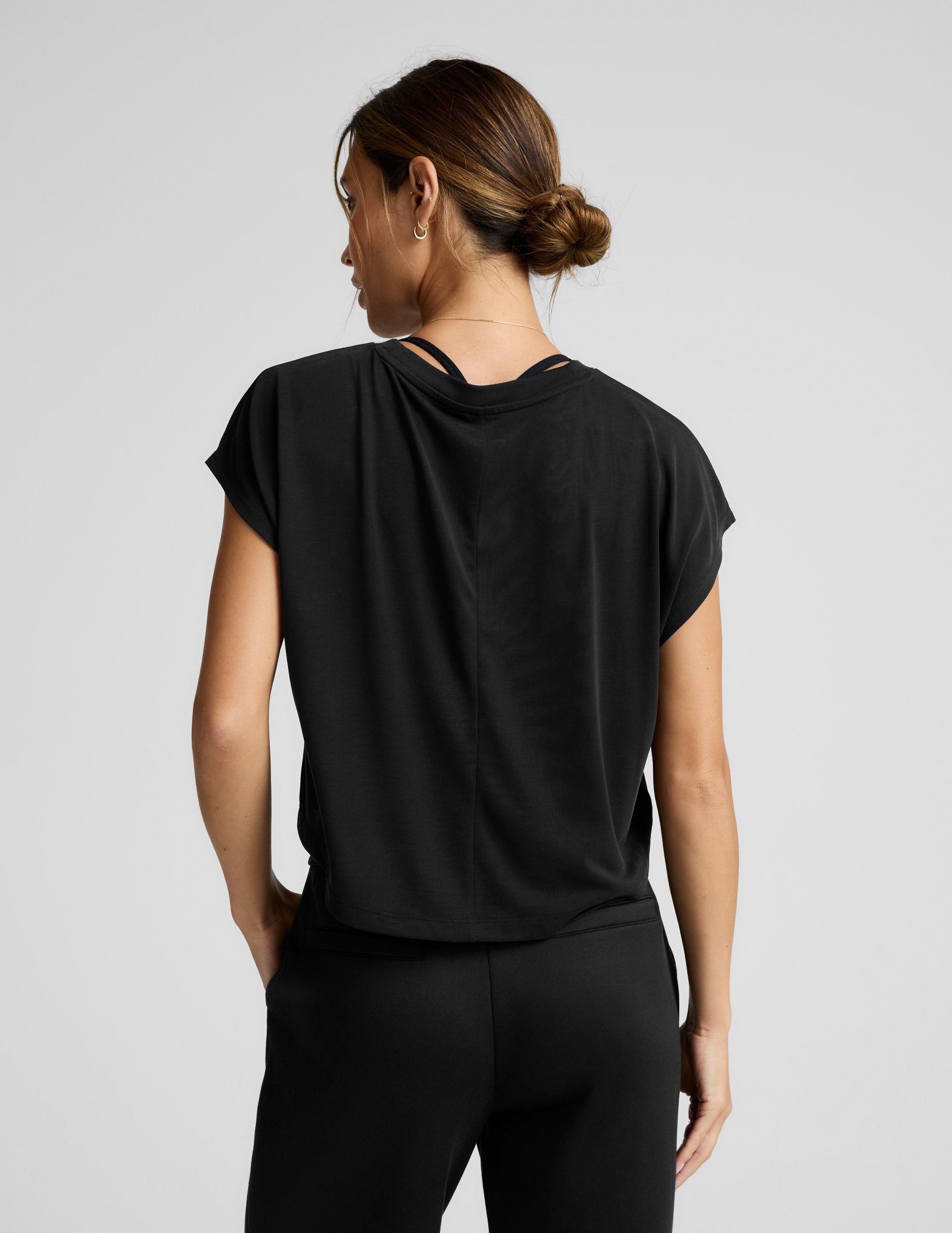 Studio Luxe Cropped Tee - Black