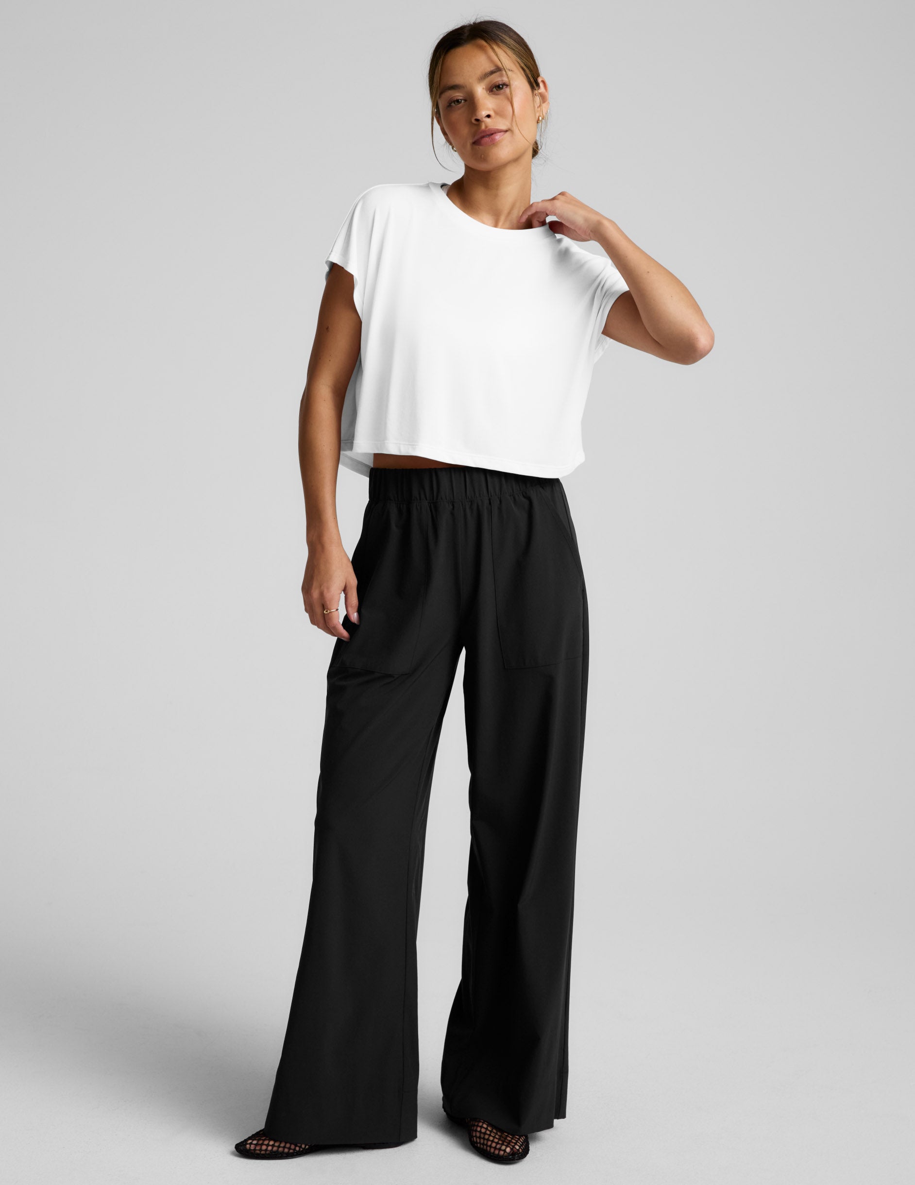 Studio Luxe Cropped Tee - White
