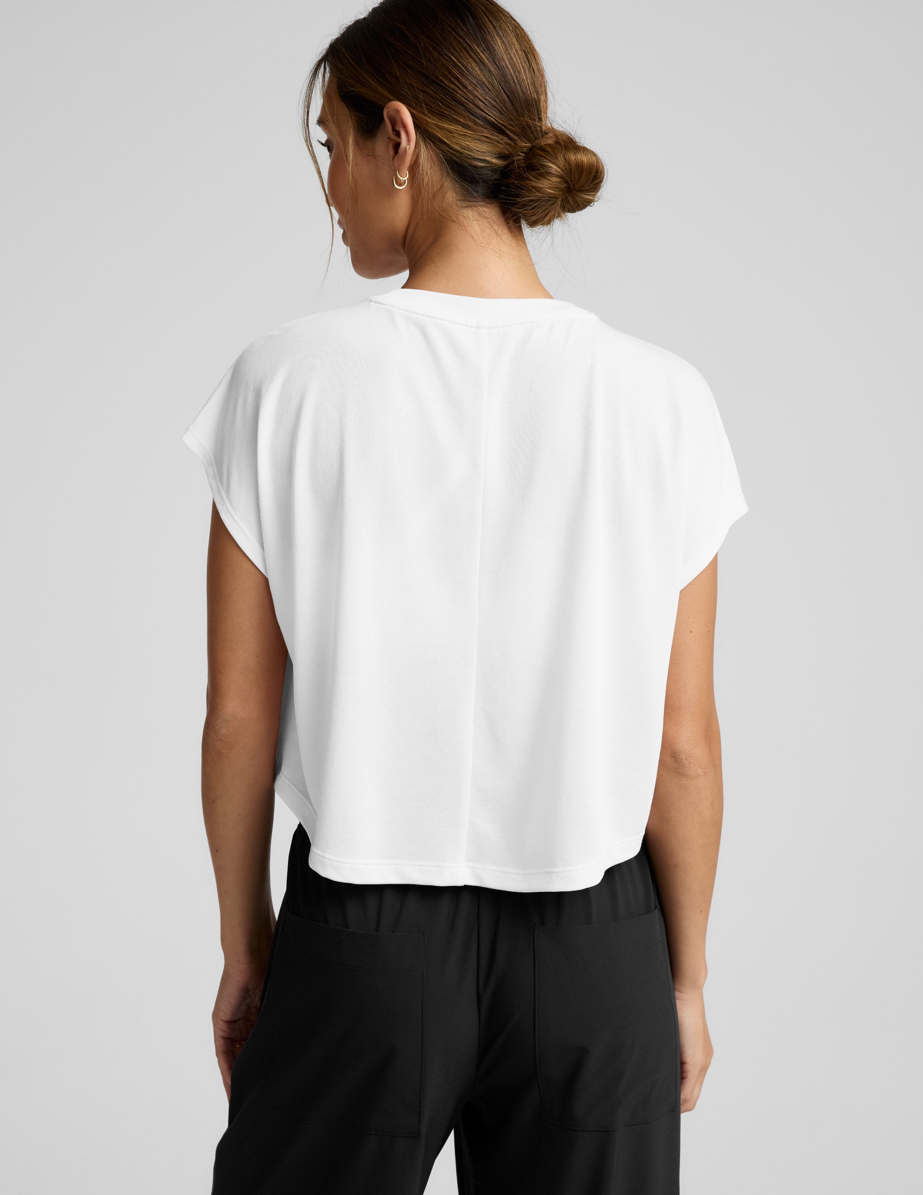 Studio Luxe Cropped Tee - White