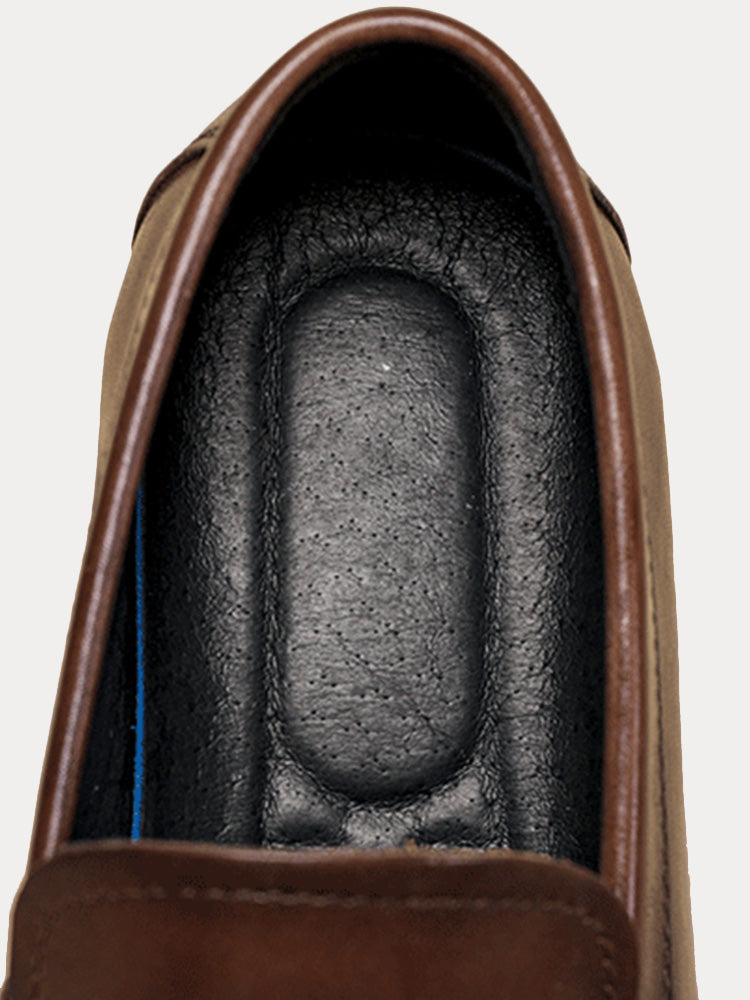 Top Grain Leather Horsebit Loafers - Brown