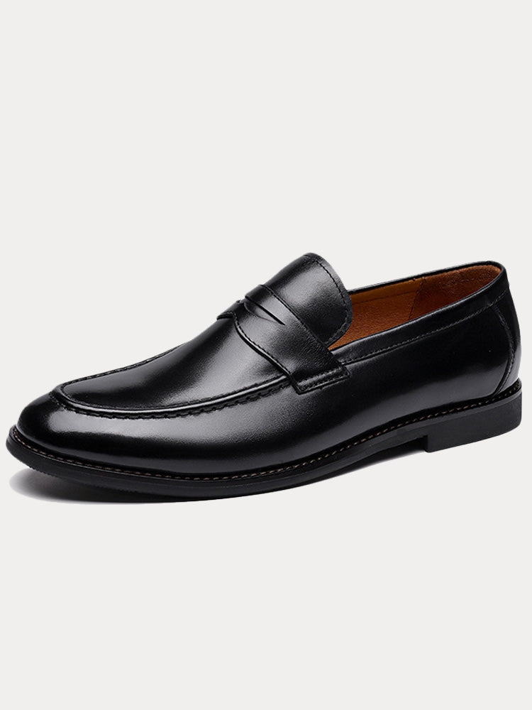 Classic Leather Penny Loafers - Black