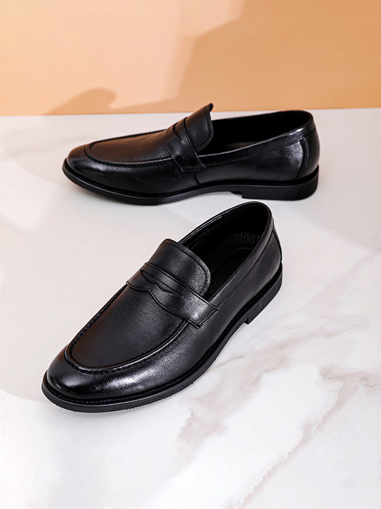 Classic Leather Penny Loafers - Black