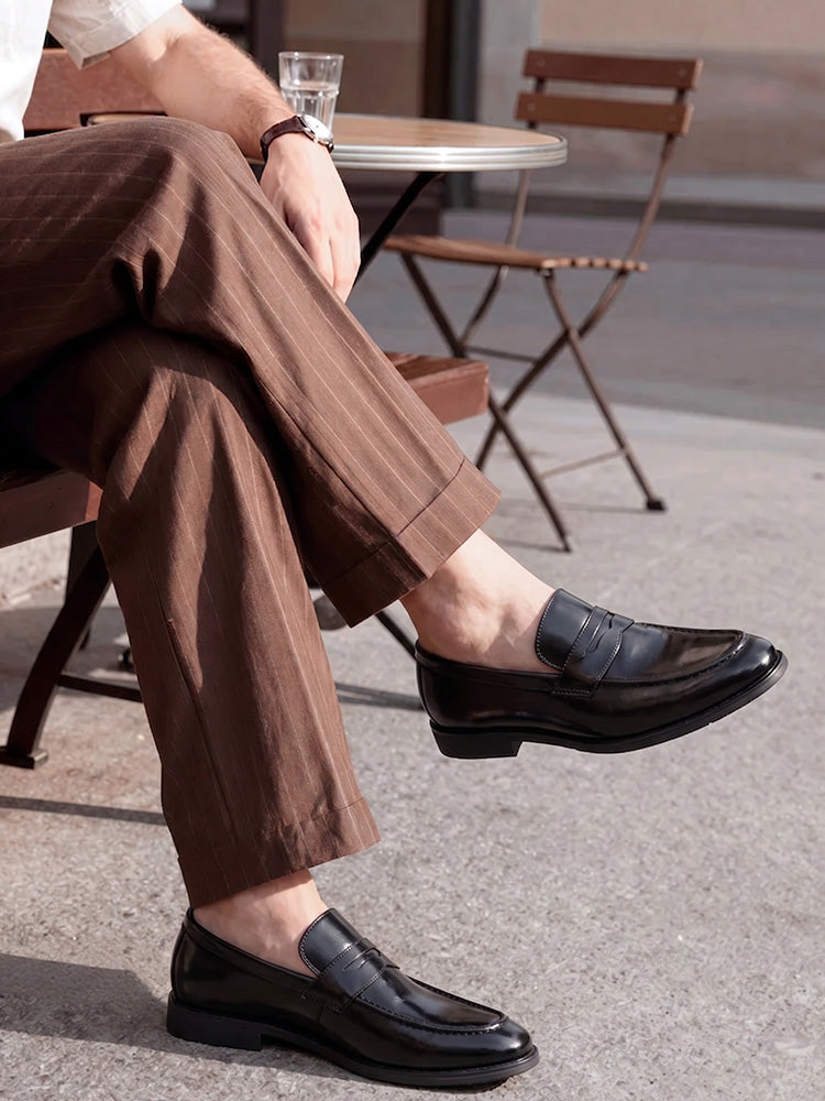 Classic Leather Penny Loafers - Black
