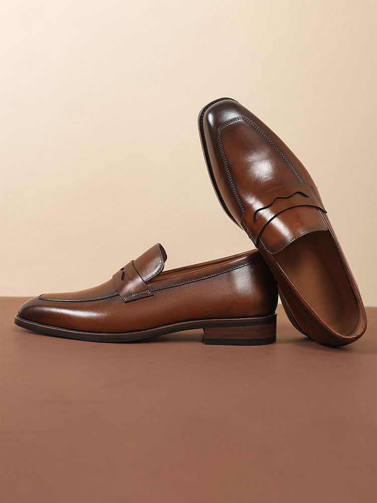 Classic Leather Penny Loafers - Dark Brown