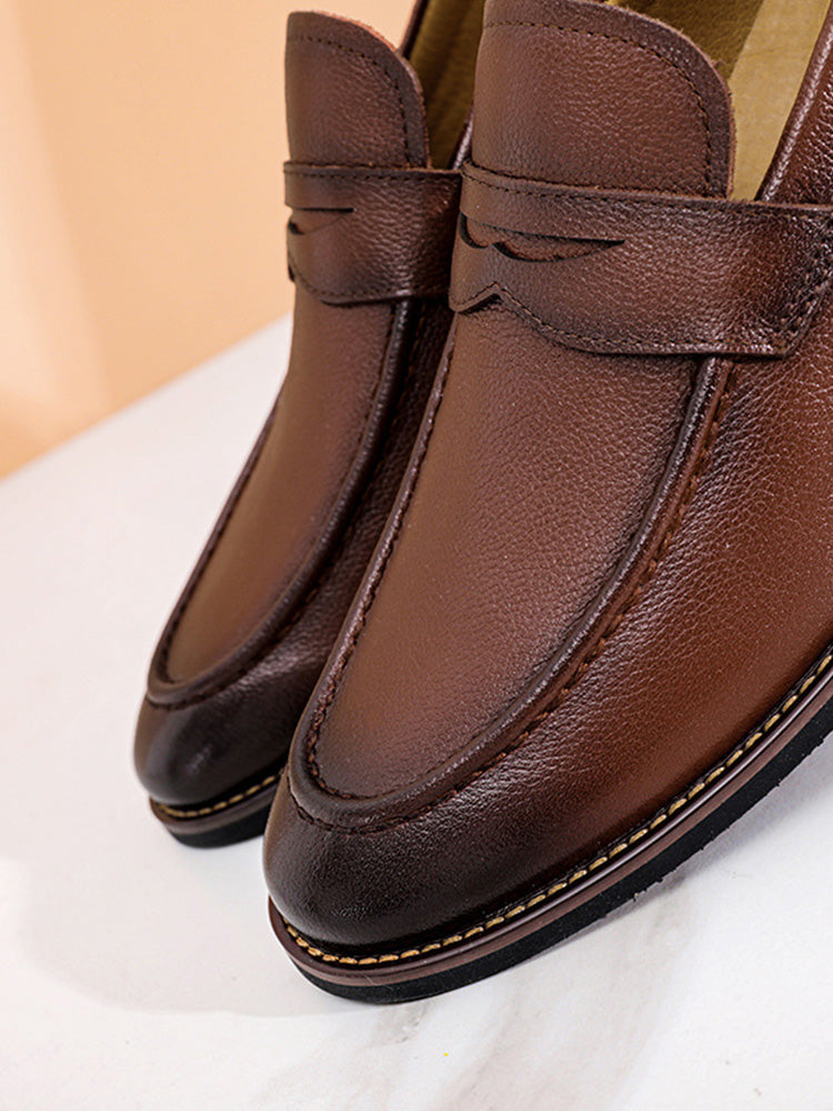 Classic Leather Penny Loafers - Dark Brown