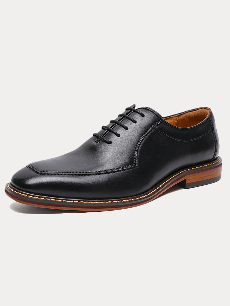 Vintage Leather Derby Shoes - Black