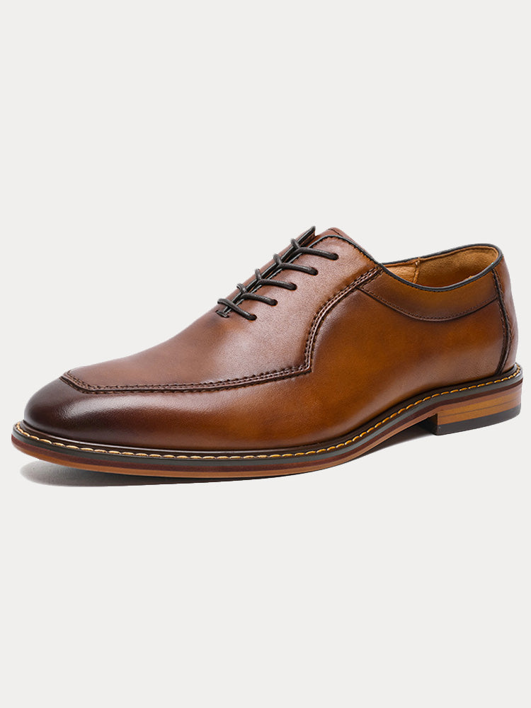 Vintage Leather Derby Shoes - Dark Brown