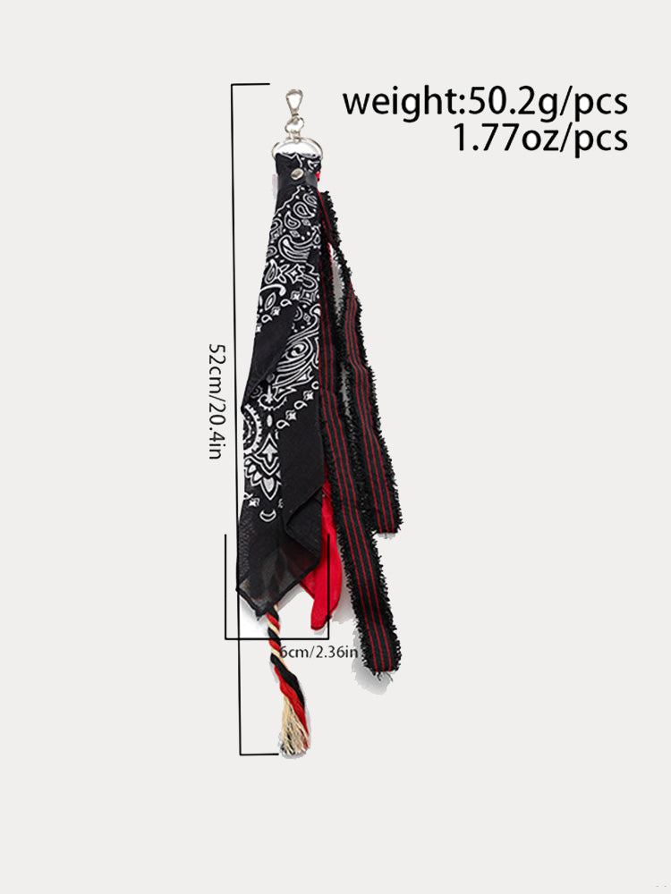 Paisley Kerchief Wallet Jeans Chain - Red