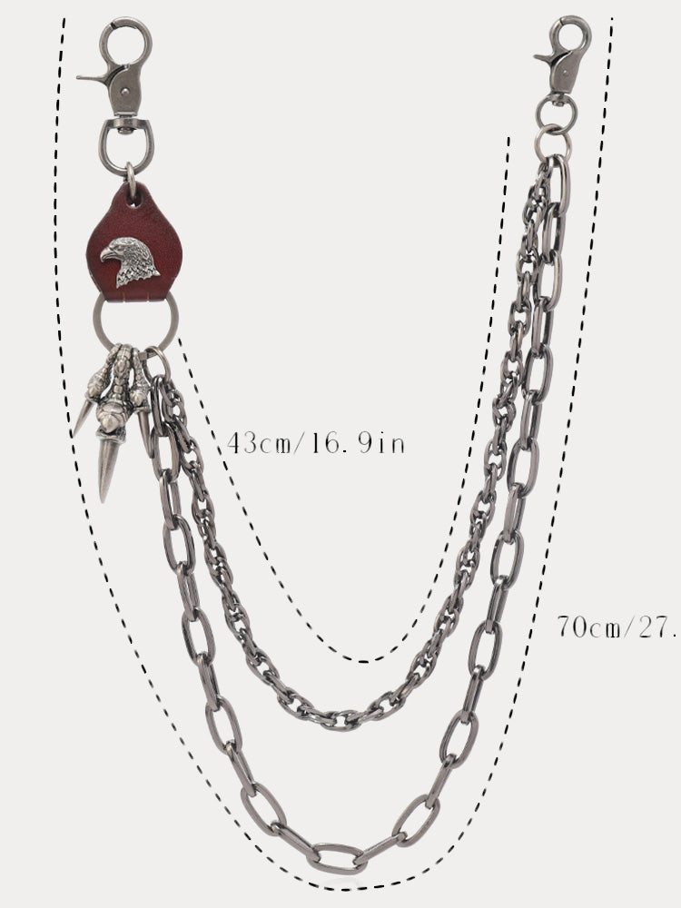 Punk Rock Style Eagle Wallet Trouser Chain - Brown