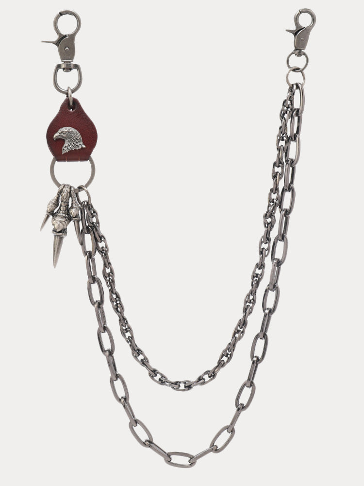 Punk Rock Style Eagle Wallet Trouser Chain - Brown
