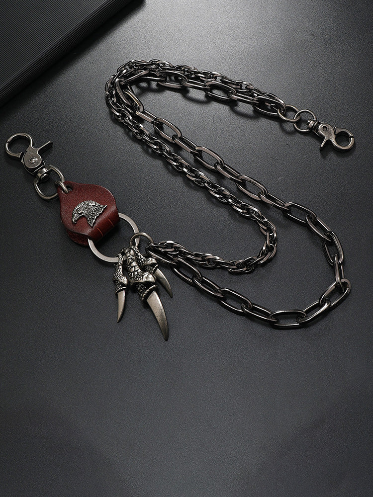 Punk Rock Style Eagle Wallet Trouser Chain - Brown