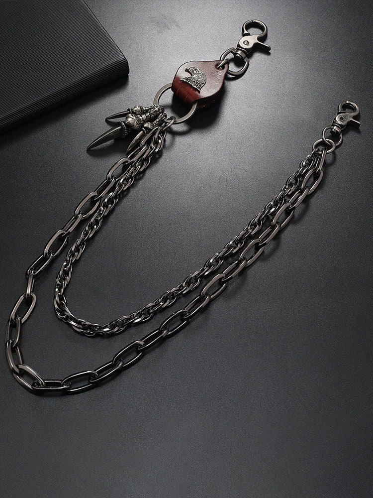 Punk Rock Style Eagle Wallet Trouser Chain - Brown