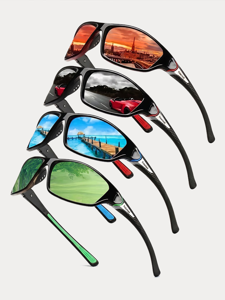 Rectangle Shade Outdoor Cycling Polarized Sunglasses - PAT11