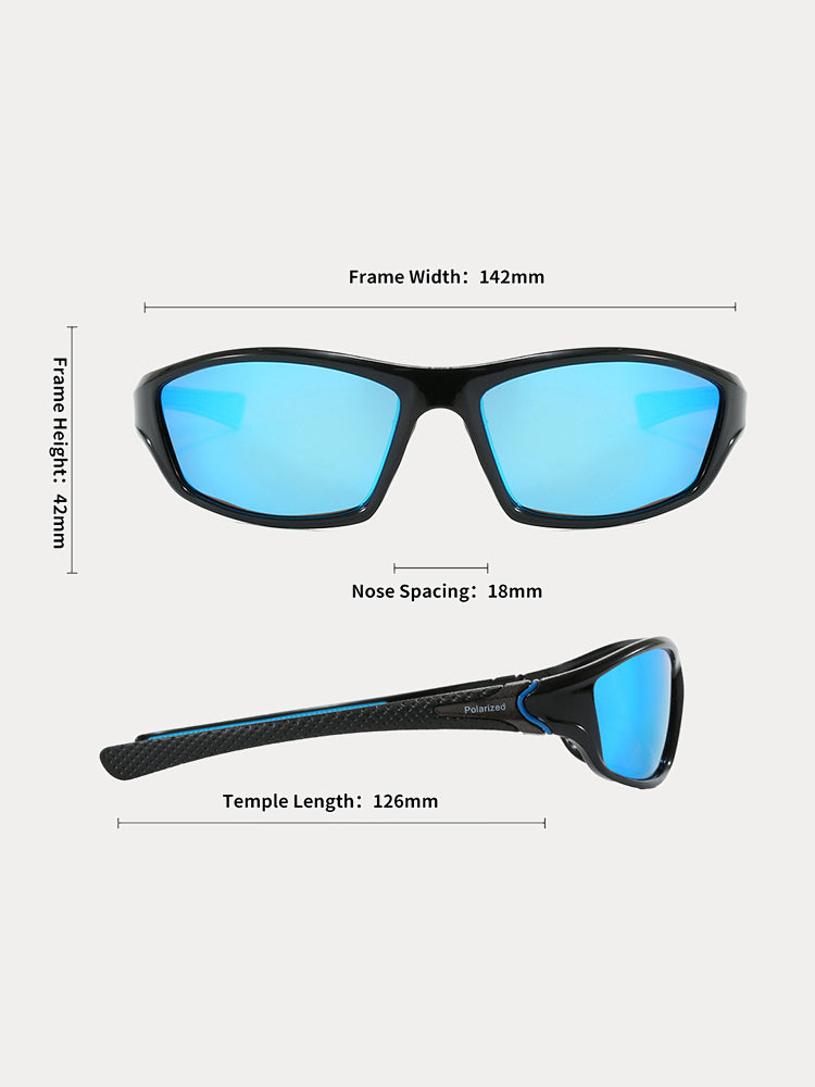 Rectangle Shade Outdoor Cycling Polarized Sunglasses - PAT3