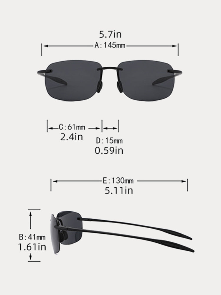Vintage Rimless Rectangle Sunglasses - PAT1