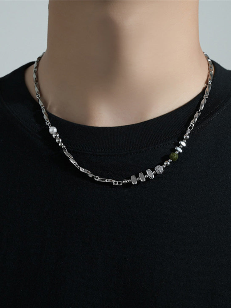 Streetwear Hip Hop Mix Chain Necklace - Silver