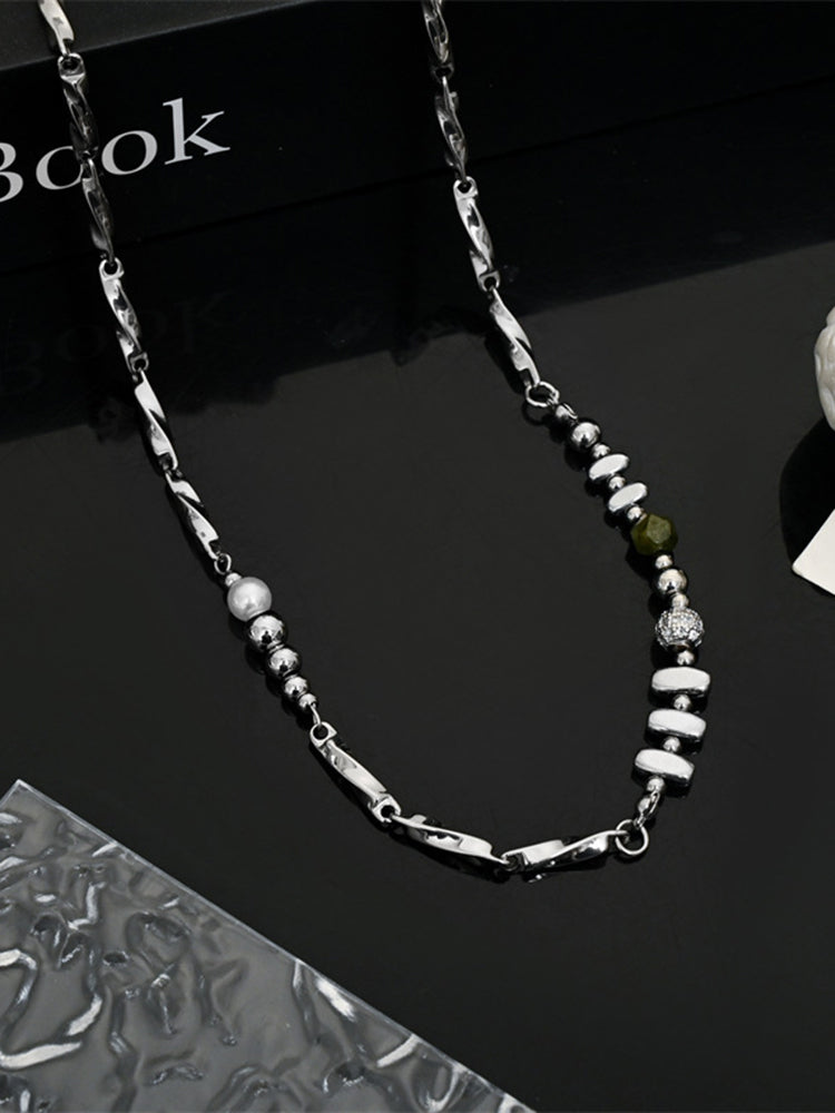 Streetwear Hip Hop Mix Chain Necklace - Silver