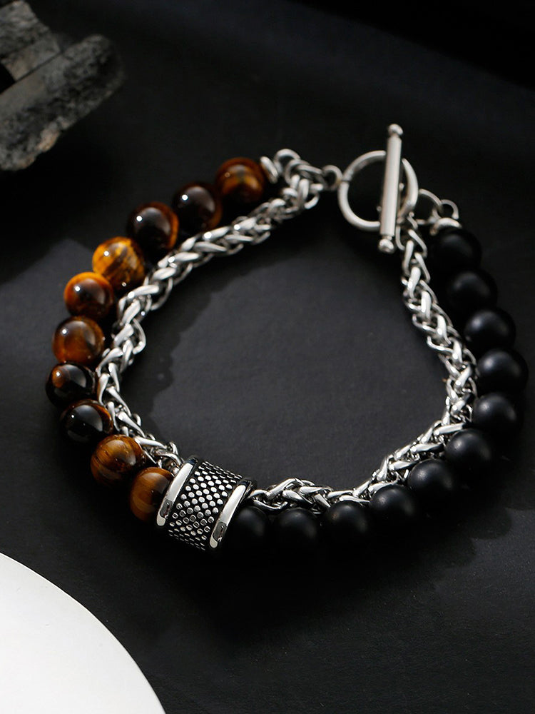Casual Streetwear Dual-Strand Beaded Bracelet - PAT2