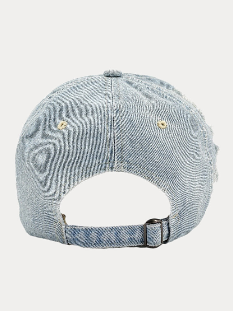 Ripped Distressed Denim Baseball Cap - PAT3
