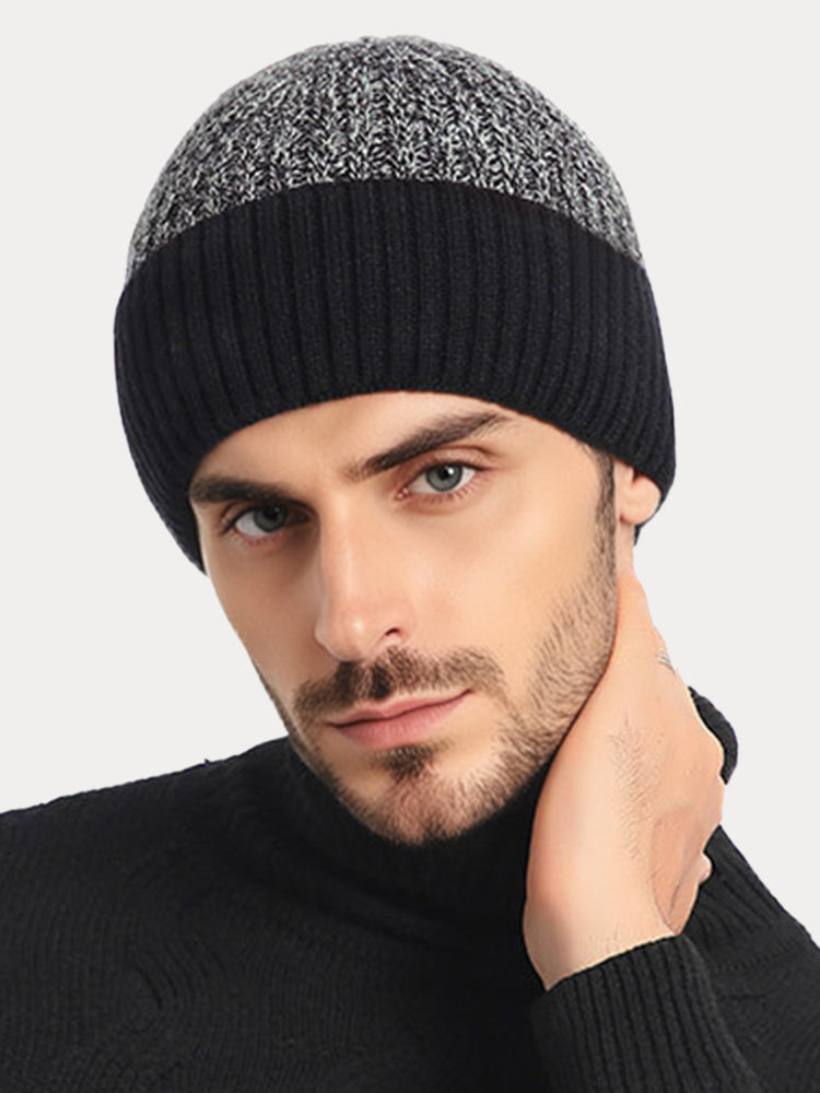 Versatile Fleece Thermal Beanie Hat - Black
