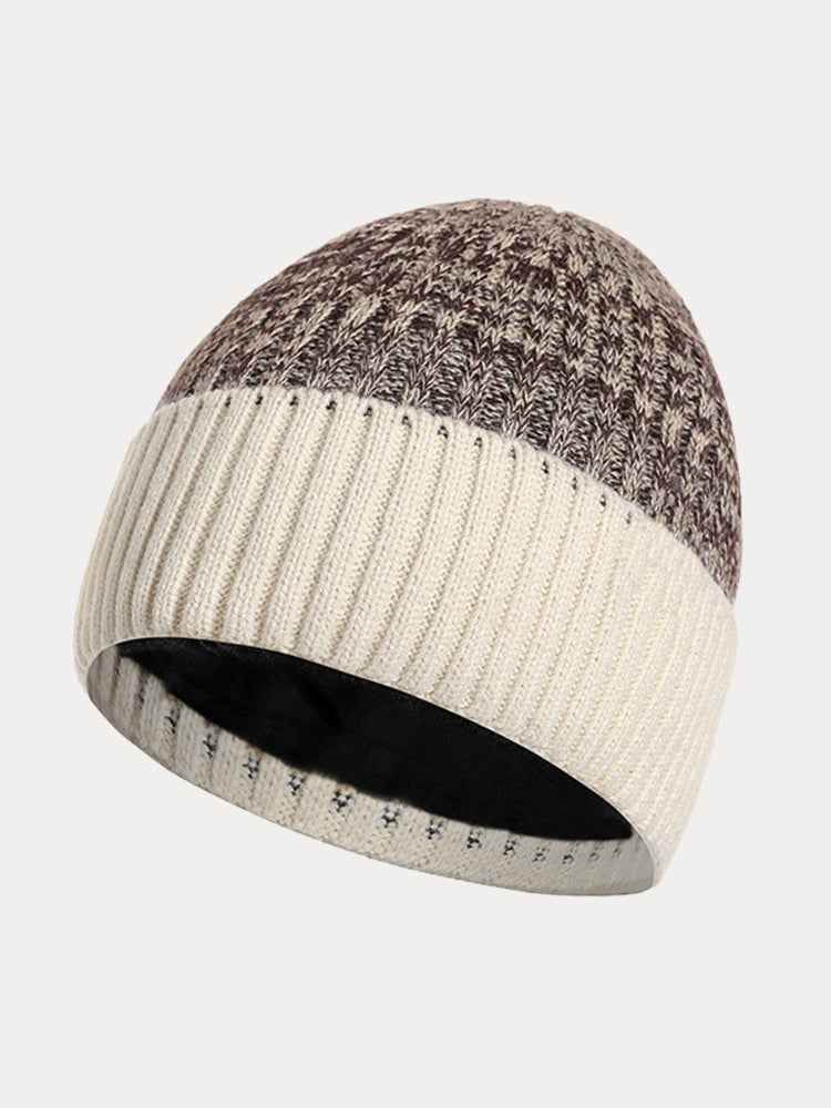 Versatile Fleece Thermal Beanie Hat - Beige