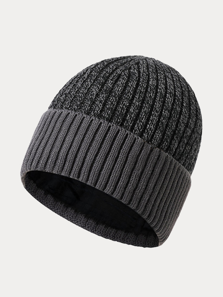 Versatile Fleece Thermal Beanie Hat - Gray