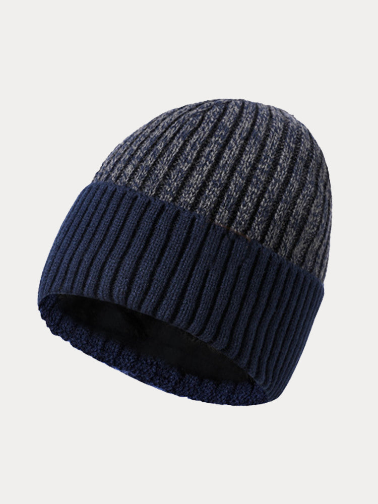 Versatile Fleece Thermal Beanie Hat - Navy Blue