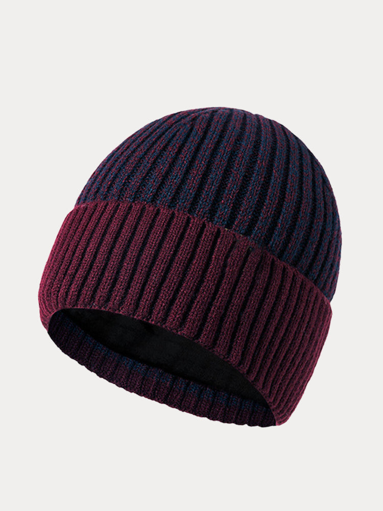 Versatile Fleece Thermal Beanie Hat - Red