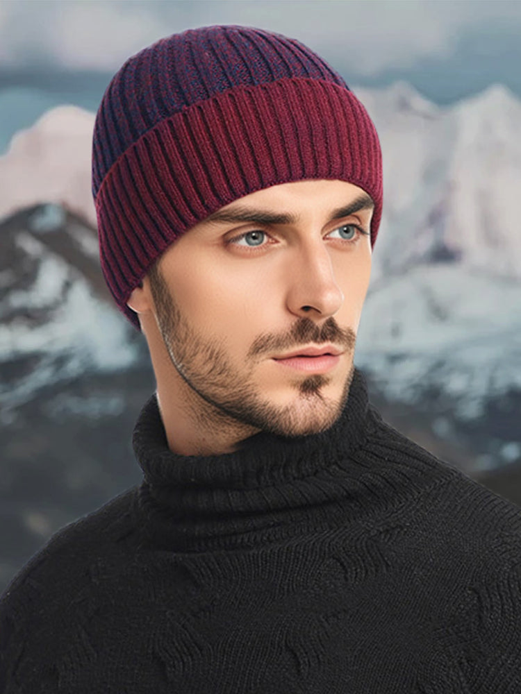 Versatile Fleece Thermal Beanie Hat - Red