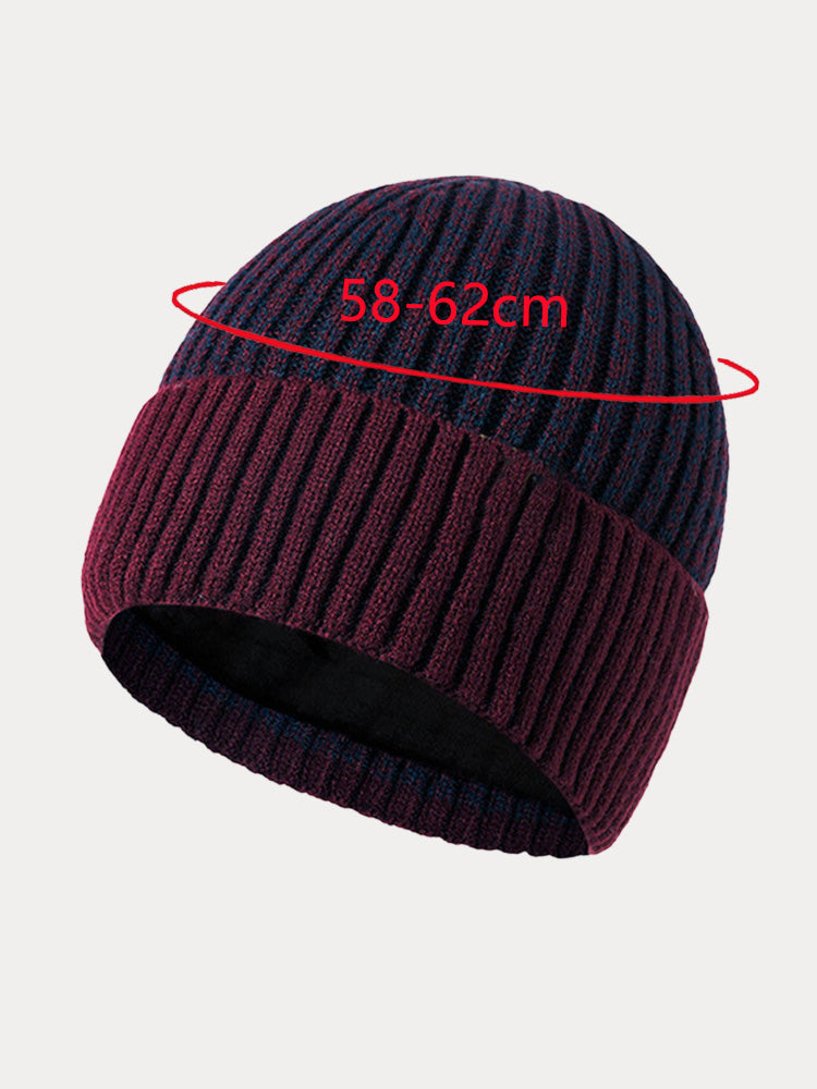 Versatile Fleece Thermal Beanie Hat - Red